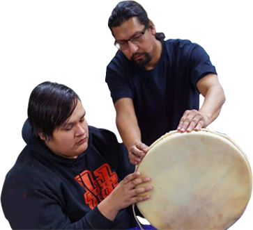 Making-A-Drum Youth learning to make a drum